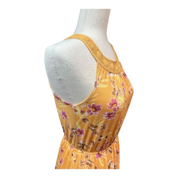 Daniel Rainn Mezzie Halter Neck Dress~Size XS~Yellow Floral Midi~NWT ~ L1 07 - Picture 3 of 12